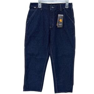New Carhartt FR Blue Jeans 34x30 Mens Flame Resistant Original Fit Workwear Cat2